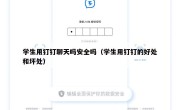 学生用钉钉聊天吗安全吗（学生用钉钉的好处和坏处）