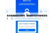安卓是蝙蝠加密聊天（蝙蝠聊天软件解锁密码）