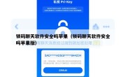 锁码聊天软件安全吗苹果（锁码聊天软件安全吗苹果版）