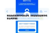 微信加密能聊天吗安全吗（微信加密能聊天吗安全吗苹果）