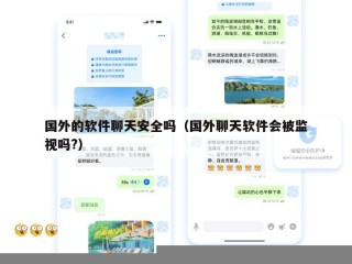 国外的软件聊天安全吗（国外聊天软件会被监视吗?）