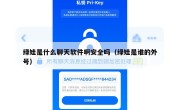 绿娃是什么聊天软件啊安全吗（绿娃是谁的外号）