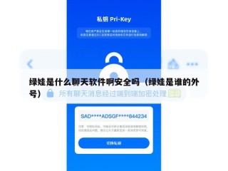 绿娃是什么聊天软件啊安全吗（绿娃是谁的外号）