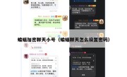 蝙蝠加密聊天小号（蝙蝠聊天怎么设置密码）